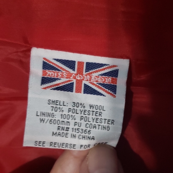 Womens Large red wool military Jacket coat NWOT - Picture 8 of 8